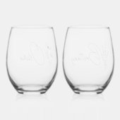 Trendy Gepersonaliseerde Bloemen Bruidsmeisje Wijnglas Zonder Voet (Achterkant)