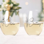 Trendy Gepersonaliseerde Bloemen Bruidsmeisje Wijnglas Zonder Voet