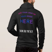 Trendy gepersonaliseerde branding zwart hoodie (Achterkant)