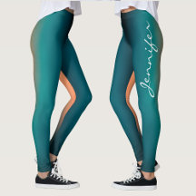 Trendy gepersonaliseerde donker teal naar oranje v