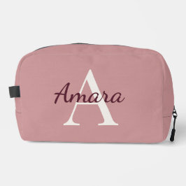 Trendy Gepersonaliseerde Dopp Kit | Theeroos Roze  Toilettasje