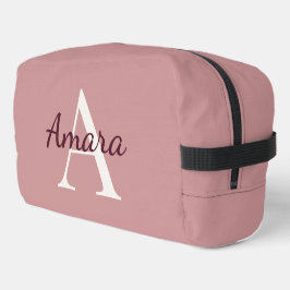 Trendy Gepersonaliseerde Dopp Kit | Theeroos Roze  Toilettasje