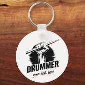 Trendy gepersonaliseerde drummer vuist met drumsti sleutelhanger (Achterkant)