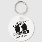 Trendy gepersonaliseerde drummer vuist met drumsti sleutelhanger (Achterkant)