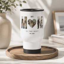 Trendy Gepersonaliseerde Foto MOM Hart Reisbeker