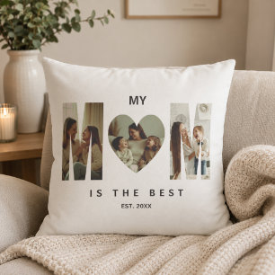 Trendy gepersonaliseerde foto MOM hartkussen Kussen