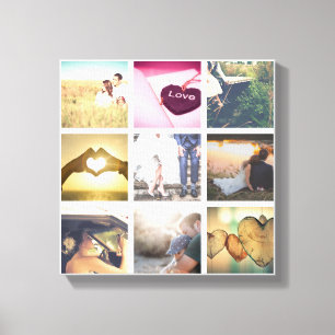 Trendy gepersonaliseerde fotocollage canvas afdruk