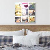 Trendy gepersonaliseerde fotocollage canvas afdruk (Insitu (Slaapkamer))