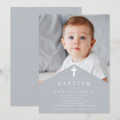 Trendy gepersonaliseerde fotodoop kaart (Voorkant / Achterkant)