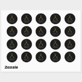 Trendy gepersonaliseerde gouden schaar kapsalon zw ronde sticker (Vel)