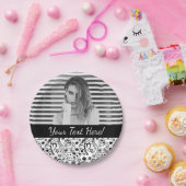 Trendy gepersonaliseerde harten liefde monogram pa papieren bordje (Feest)