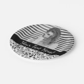 Trendy gepersonaliseerde harten liefde monogram pa papieren bordje (Gekanteld)