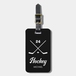 Trendy gepersonaliseerde Hockey Speler Naam Nummer Bagagelabel