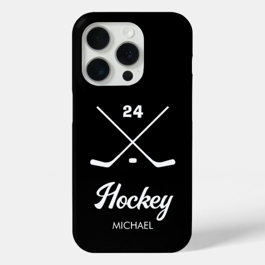 Trendy gepersonaliseerde Hockey Speler Naam Nummer Case-Mate iPhone Case (Achterkant)