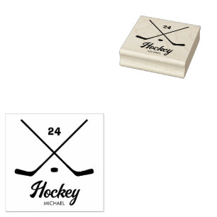 Trendy gepersonaliseerde Hockey Speler Naam Nummer Rubberstempel