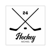 Trendy gepersonaliseerde Hockey Speler Naam Nummer Rubberstempel (Afrduk)