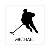Trendy gepersonaliseerde hockey speler naam rubberstempel (Afrduk)