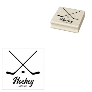 Trendy gepersonaliseerde hockey speler naam rubberstempel