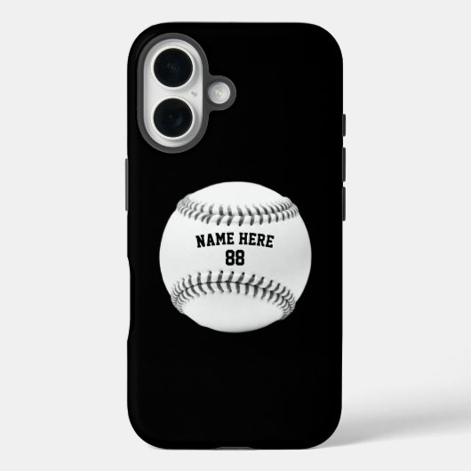 Trendy Gepersonaliseerde Honkbal Naam en Nummer Case-Mate iPhone Case (Achterkant)