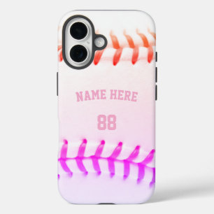 Trendy gepersonaliseerde honkbal naam en nummer gi iPhone 16 hoesje
