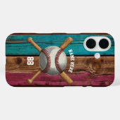 Trendy gepersonaliseerde honkbal naam en nummer ho Case-Mate iPhone case (Achterkant (horizontaal))
