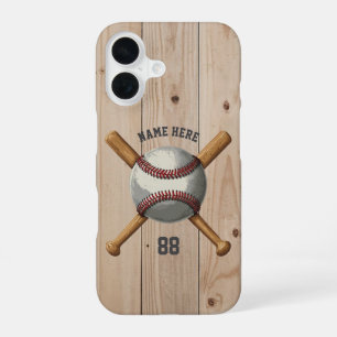 Trendy gepersonaliseerde honkbal naam en nummer ho iPhone 16 hoesje