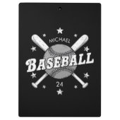 Trendy Gepersonaliseerde Honkbal Naam en Nummer Klembord (Achterkant)