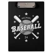 Trendy Gepersonaliseerde Honkbal Naam en Nummer Klembord (Voorkant)