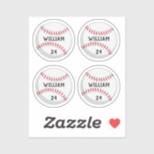 Trendy Gepersonaliseerde Honkbal Naam en Nummer Sticker (Vel)