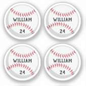 Trendy Gepersonaliseerde Honkbal Naam en Nummer Sticker (Voorkant)