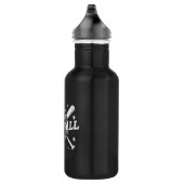 Trendy Gepersonaliseerde Honkbal Naam en Nummer Waterfles (Rechts)