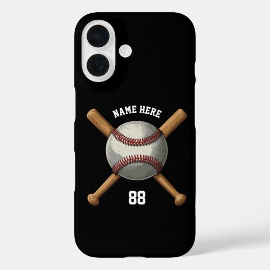 Trendy Gepersonaliseerde Honkbal Naam en Nummer Zw Case-Mate iPhone Case (Achterkant)