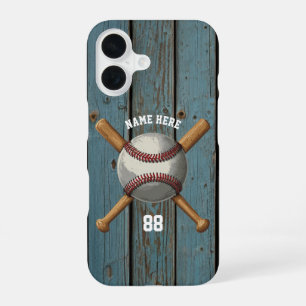 Trendy gepersonaliseerde honkbalnaam en nummer hou iPhone 16 hoesje