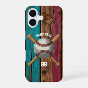 Trendy gepersonaliseerde honkbalnaam en nummer hou iPhone 16 hoesje