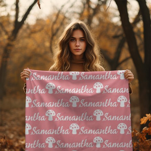 Trendy gepersonaliseerde kalligrafie naam paddenst fleece deken