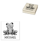 Trendy gepersonaliseerde Kinder Schattigee kikker Rubberstempel (Gestempeld)