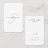 Trendy gepersonaliseerde moderne elegante monogram visitekaartje (Voorkant / Achterkant)