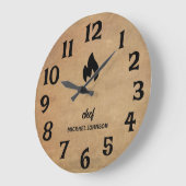 Trendy Gepersonaliseerde naam chef Brown Grote Klok (Hoek)
