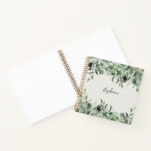 Trendy gepersonaliseerde naam Eucalyptus Greenery Notitieboek (Binnen)