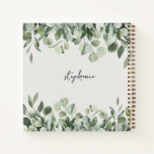 Trendy gepersonaliseerde naam Eucalyptus Greenery Notitieboek (Achterkant)