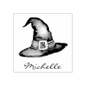 Trendy gepersonaliseerde naam heks Pet Halloween Rubberstempel (Afrduk)