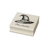 Trendy gepersonaliseerde naam heks Pet Halloween Rubberstempel (Stempel)