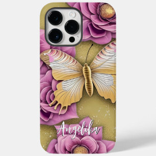 Trendy Gepersonaliseerde Naam Vlinder Case-Mate iPhone 14 Pro Max Hoesje