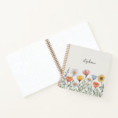 Trendy gepersonaliseerde naam Waterverf Wildflower Notitieboek (Binnen)