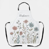 Trendy gepersonaliseerde naam Waterverf Wildflower Schort (Voorkant)