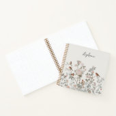 Trendy Gepersonaliseerde Naam wilde bloemen & voge Notitieboek (Binnen)