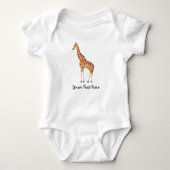 Trendy Gepersonaliseerde Safari Dier Leuke Giraffe Romper (Voorkant)
