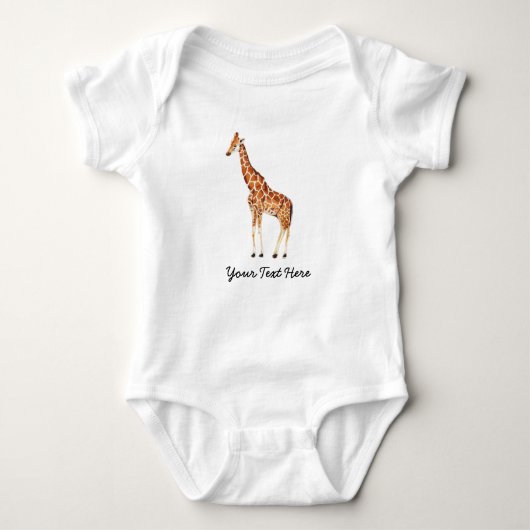 Trendy Gepersonaliseerde Safari Dier Leuke Giraffe Romper (Voorkant)