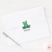 Trendy gepersonaliseerde Schattigee Happy Green Fr Ronde Sticker (Envelop)