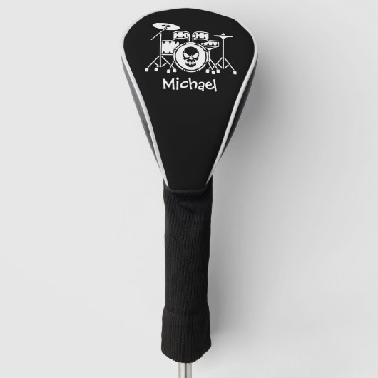 Trendy Gepersonaliseerde Skull Drum Set Muziek Dru Golfheadcover (Voorkant)